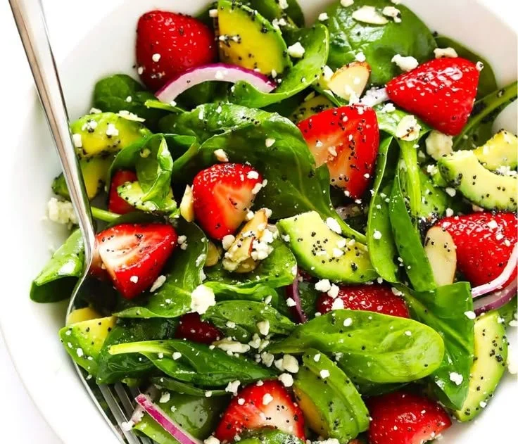 Strawberry Avocado Spinach Salad