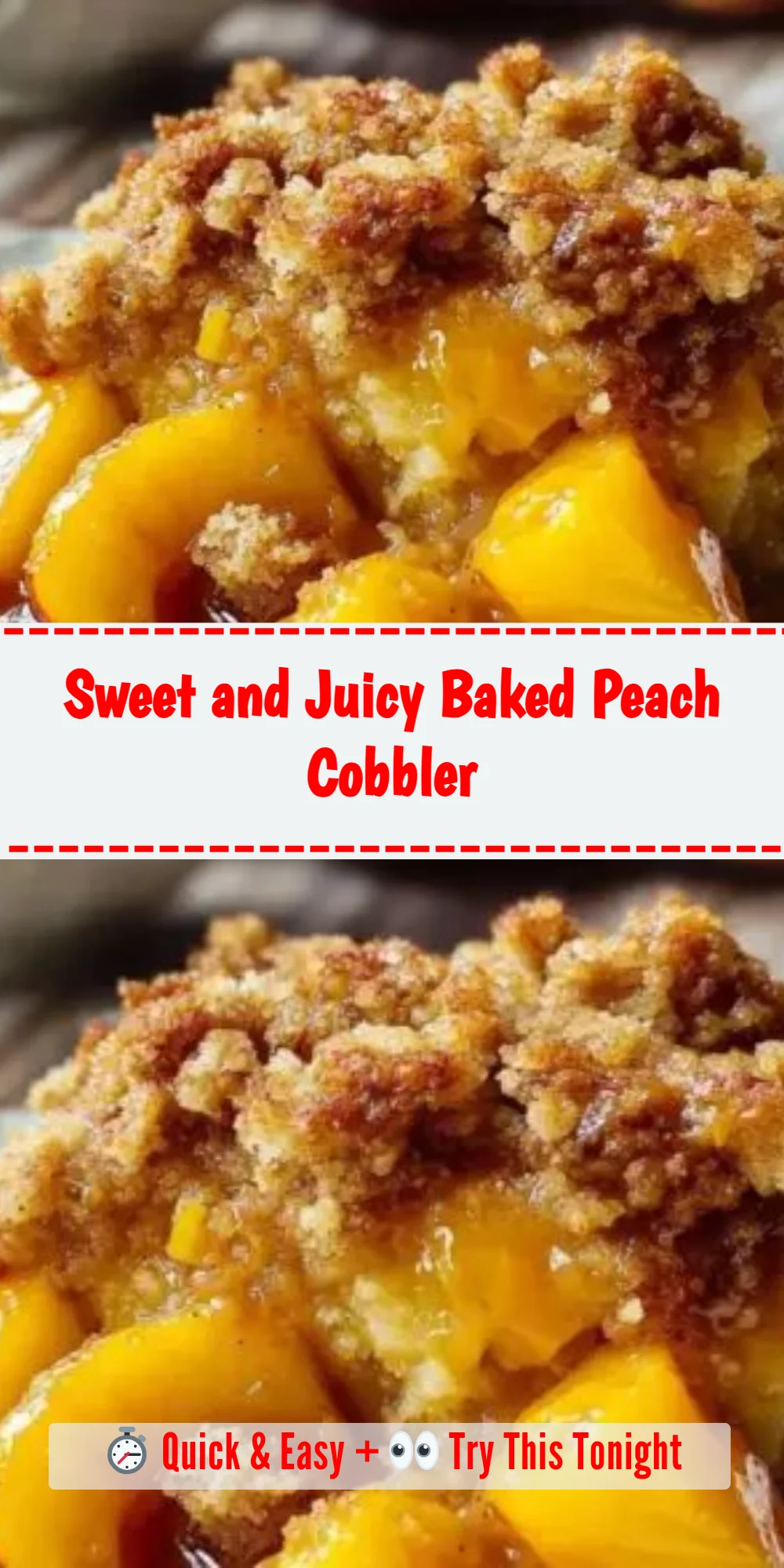 Sweet and Juicy Baked Peach Cobbler