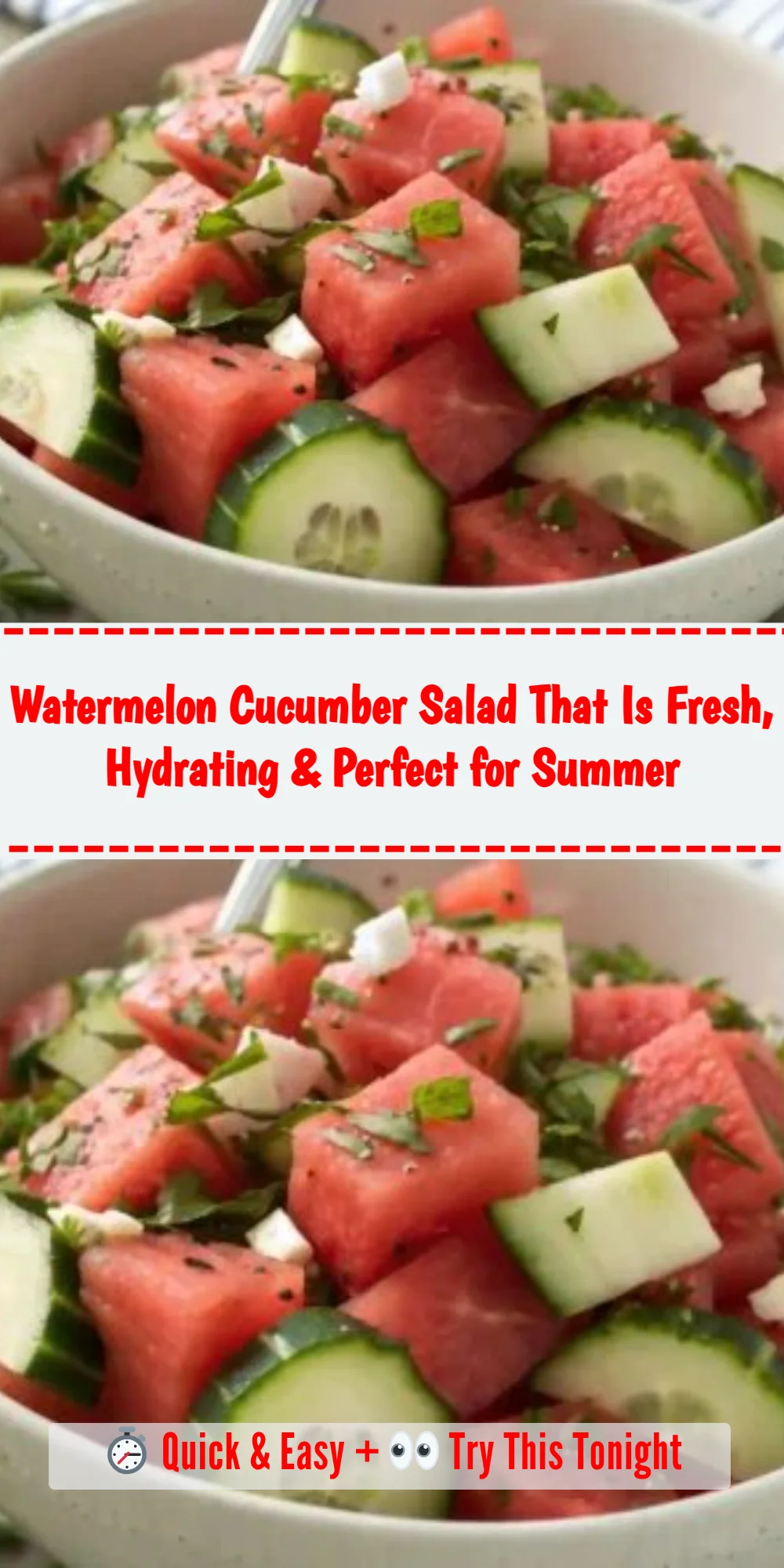 Watermelon Cucumber Salad That Is Fresh, Hydrating & Perfect for Summer