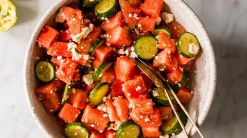 Watermelon Salad Recipe with Honey Lime Dressing