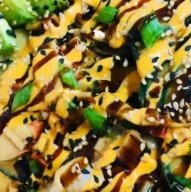 California Roll Cucumber Salad with fresh ingredients and vibrant presentation.