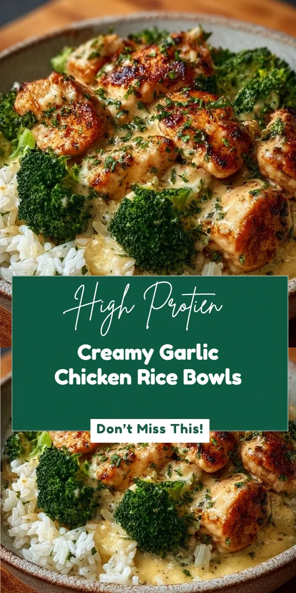 Creamy Garlic Chicken Rice Bowls