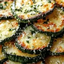 Garlic parmesan zucchini roasted to golden perfection, served in a dish