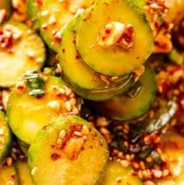 Delicious Korean Cucumber Salad with fresh cucumbers and Korean spices