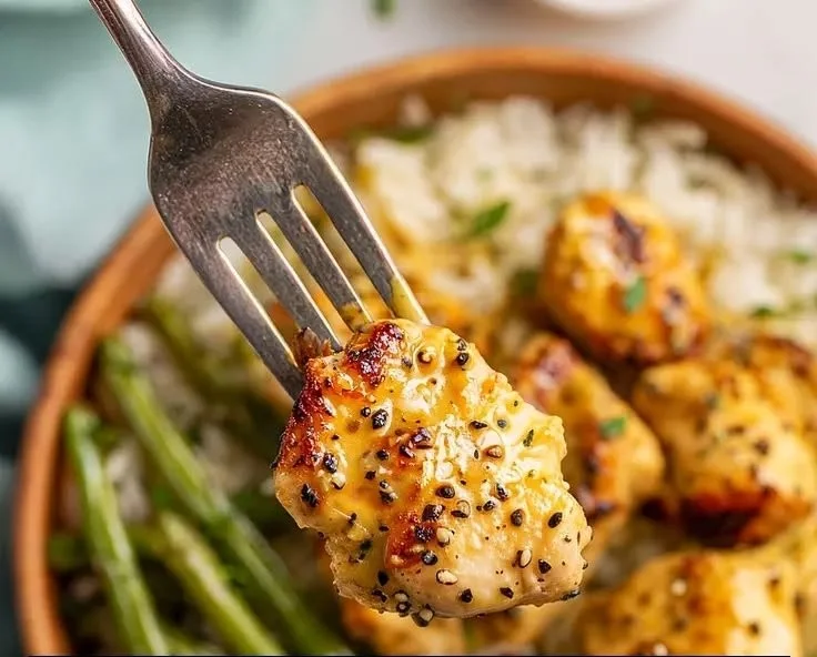 Delicious honey mustard chicken bowls with fresh ingredients