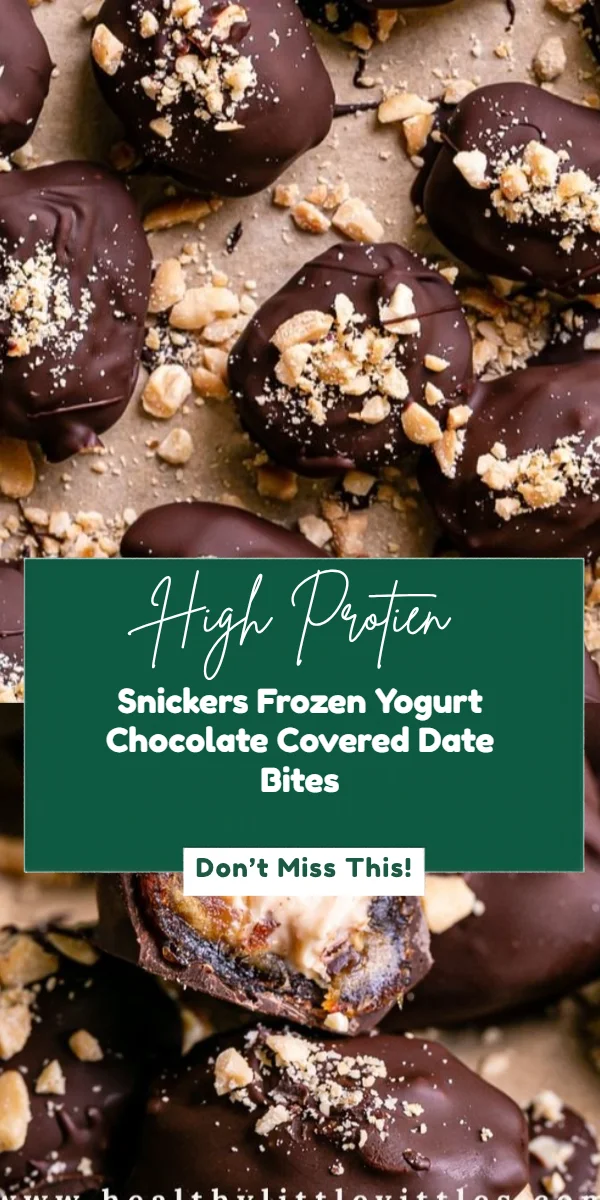 Snickers Frozen Yogurt Chocolate Covered Date Bites