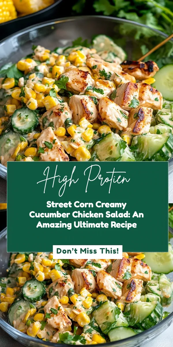 Street Corn Creamy Cucumber Chicken Salad: An Amazing Ultimate Recipe