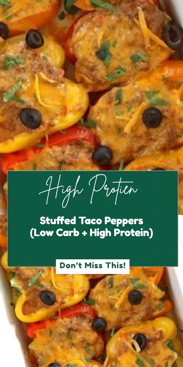 Stuffed Taco Peppers (Low Carb + High Protein)